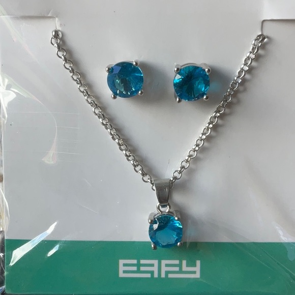 🐚  EFFY AQUA BLUE NECKLACE AND EARRINGS 🐚 NWOT 🐚 - Picture 5 of 16